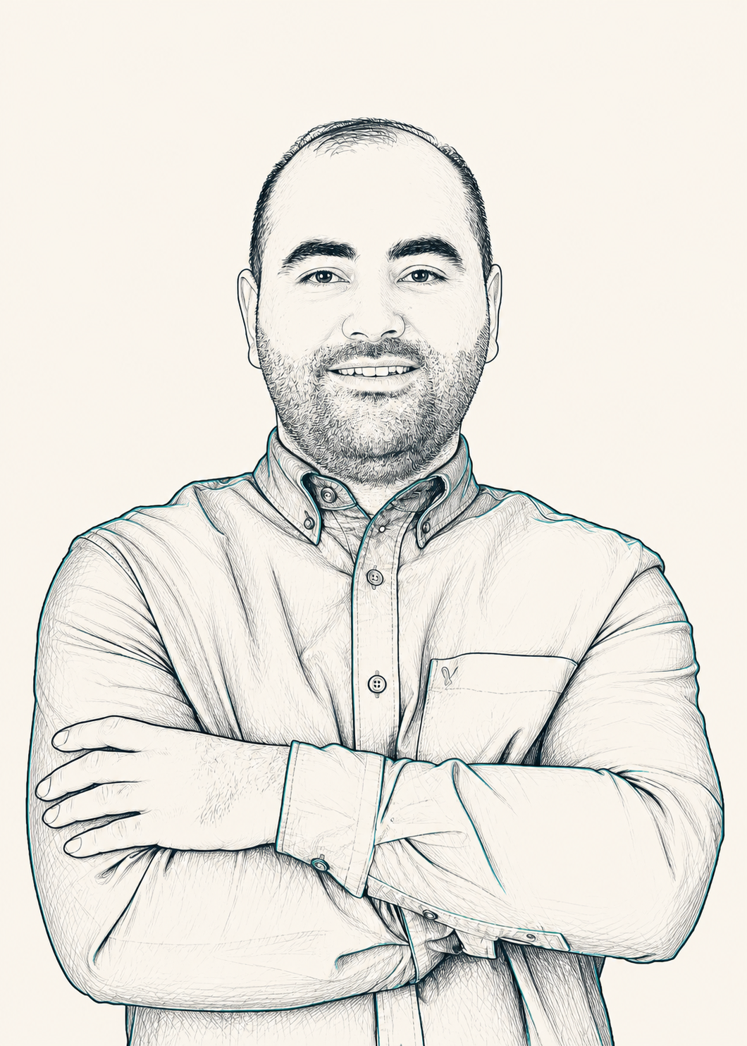 Illustrated portrait of Ali Manasra